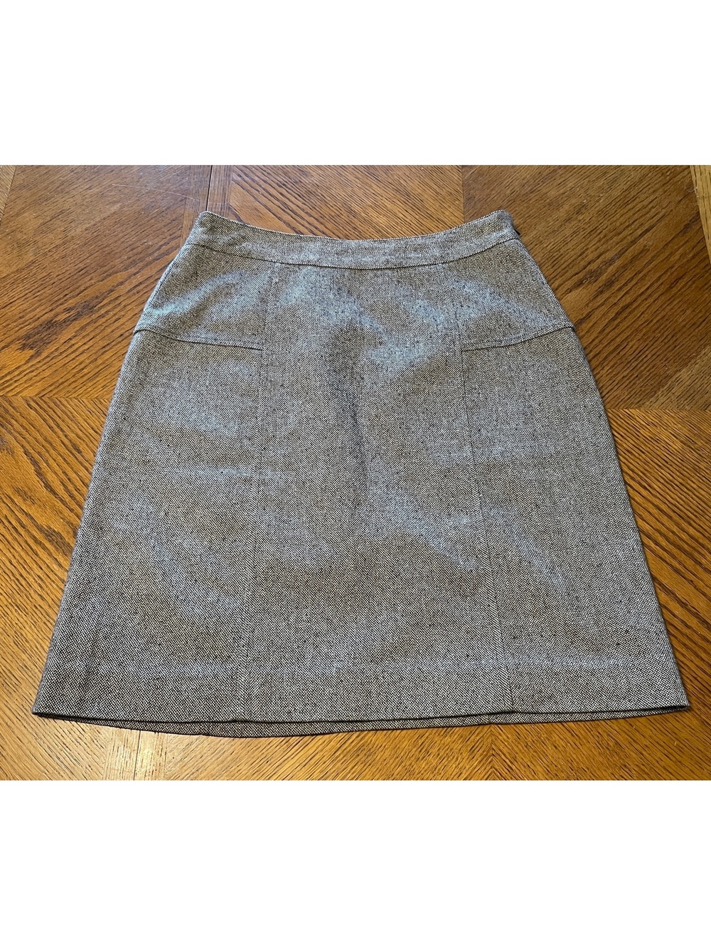 Gap Women’s Wool/Silk Blend Brown Tweed Mini Skirt Size 4 Side Zipper Earthy Y2K